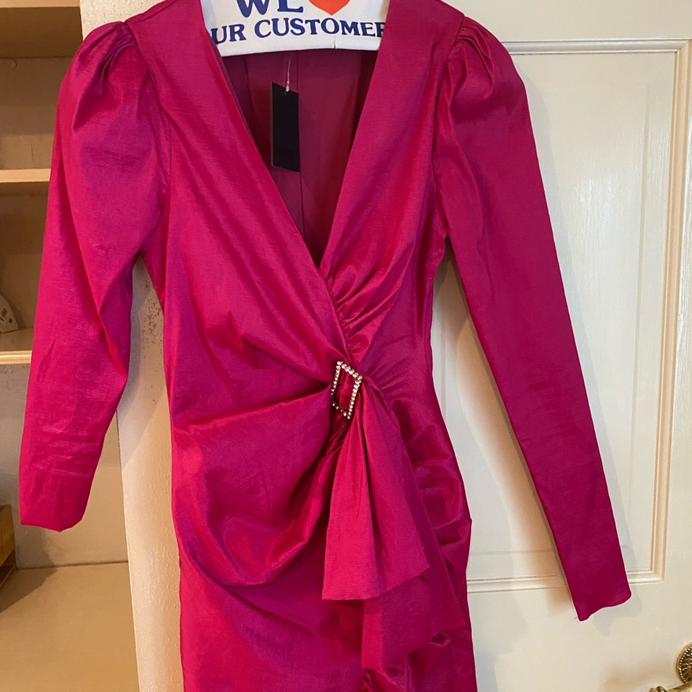 NBD pink detailed mini dress